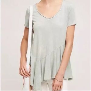 Anthropologie asymmetrical bottom hem short sleeve